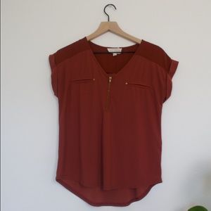 Red burnt Sienna shirt blouse size small